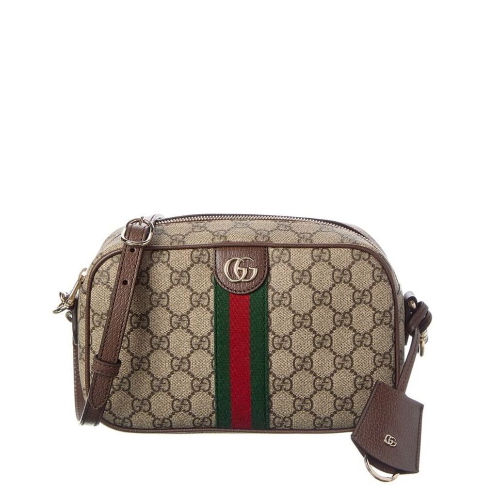 Gucci Ophidia Small Gg Supreme Canvas & Leather Camera Bag, Beige